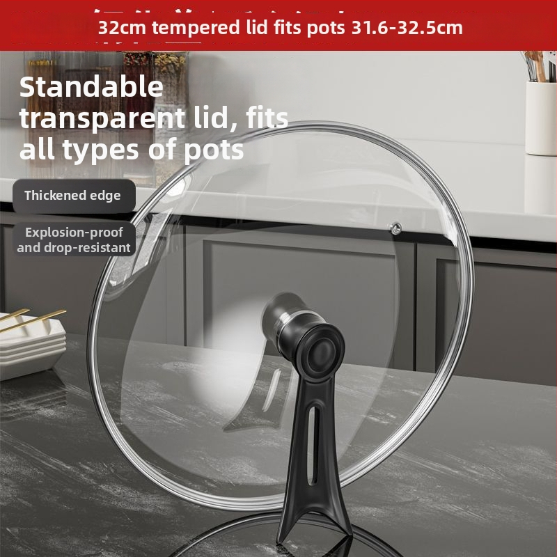 Pokrievka z tvrdeného skla, univerzálna pokrievka na wok a panvicu, moderný minimalistický štýl