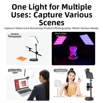 LED панел за fotografия с плавно димерване, 50W, 5V, цветова температура 2500–9900K, настолно използване, за фотография и лайв стрийминг