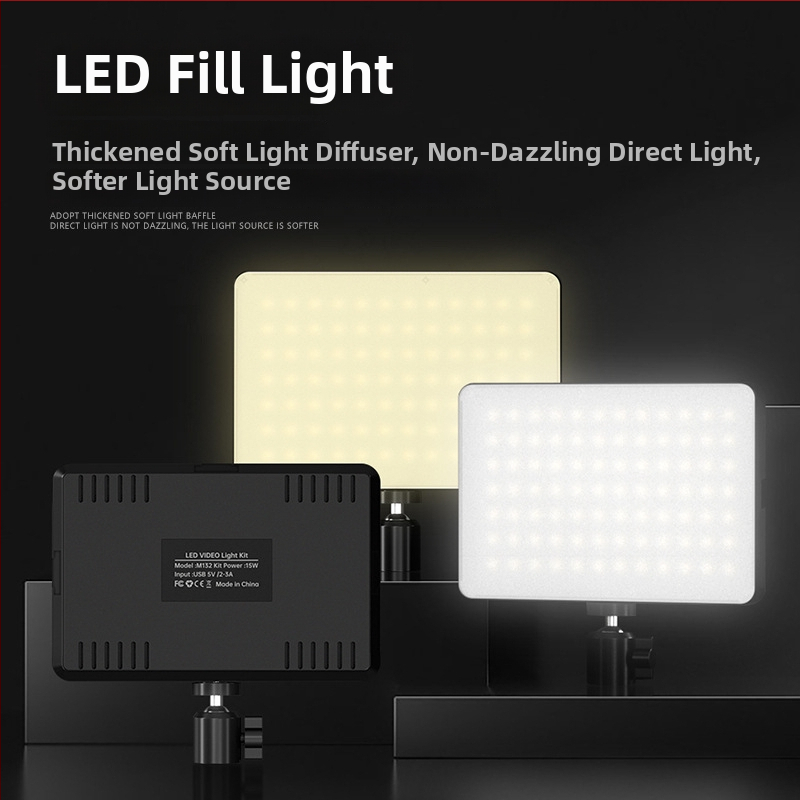 LED панел за fotografия с плавно димерване, 50W, 5V, цветова температура 2500–9900K, настолно използване, за фотография и лайв стрийминг