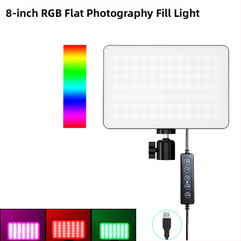 LED панел за fotografия с плавно димерване, 50W, 5V, цветова температура 2500–9900K, настолно използване, за фотография и лайв стрийминг