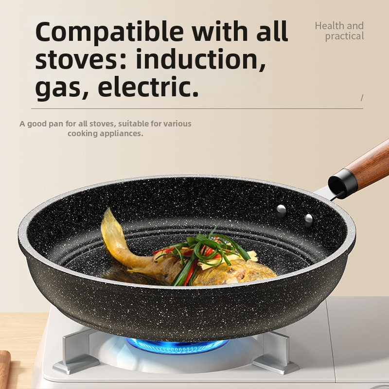 McStone nepriľnavá panvica – viacúčelová, ploché dno, kompatibilná s plynovým aj indukčným sporákom, pokrievka z nehrdzavejúcej ocele so sklom