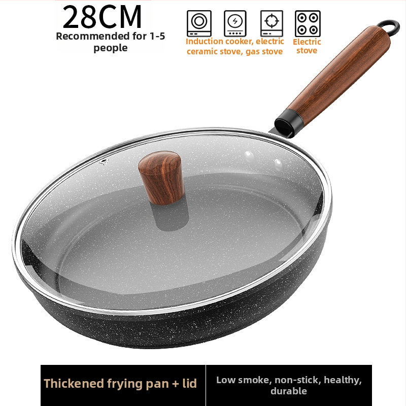 McStone nepriľnavá panvica – viacúčelová, ploché dno, kompatibilná s plynovým aj indukčným sporákom, pokrievka z nehrdzavejúcej ocele so sklom