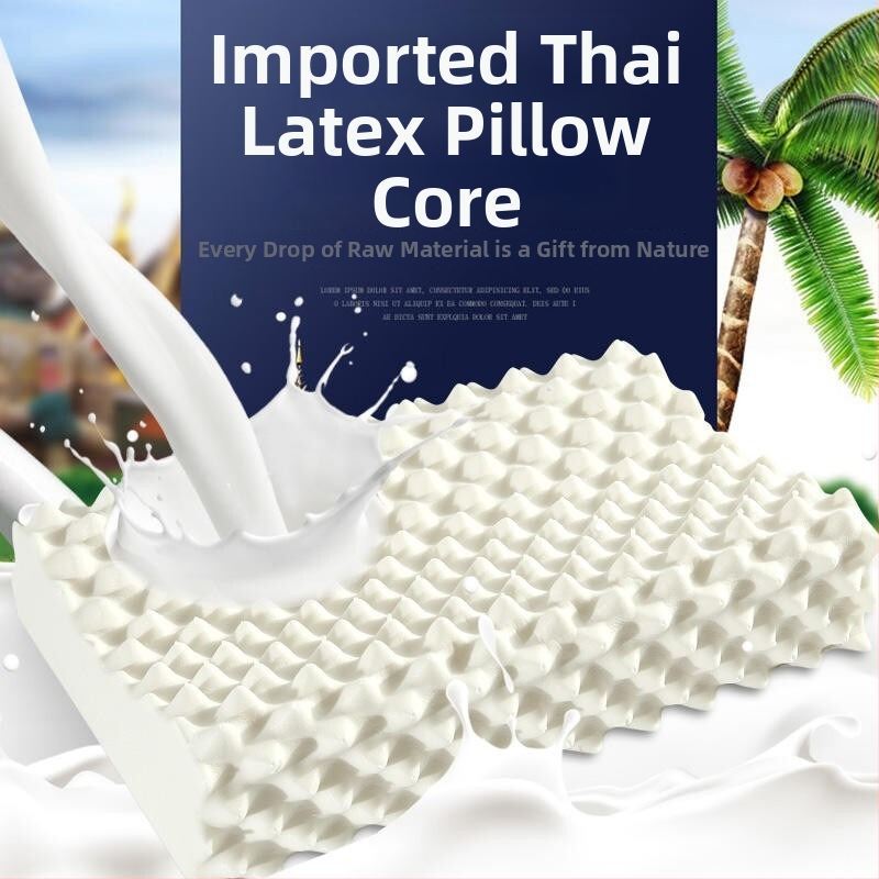 Latexový vankúš s 90% prírodným latexom, obdĺžnikový tvar, pletené jadro, výška 25 cm a viac, masážne granuly pre oporu krku