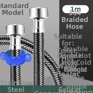 Innovator 304 oceľový opletený rúr - výbušne odolný, vysokotlakový prívod vody pre ohrievače a toalety, dvojité oceľové konce, moderný minimalistický štýl