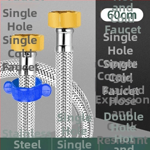 Innovator 304 oceľový opletený rúr - výbušne odolný, vysokotlakový prívod vody pre ohrievače a toalety, dvojité oceľové konce, moderný minimalistický štýl