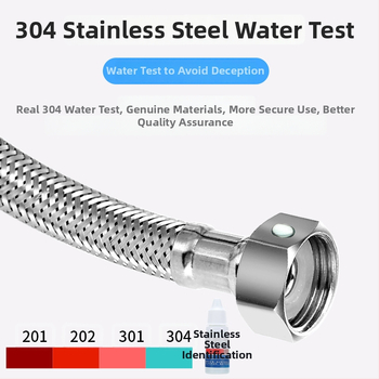 Innovator 304 oceľový opletený rúr - výbušne odolný, vysokotlakový prívod vody pre ohrievače a toalety, dvojité oceľové konce, moderný minimalistický štýl