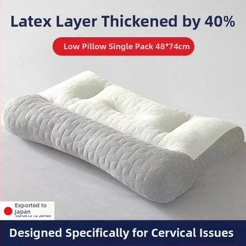 Set dvoch latexových vankúšov pre oporu krku – obdĺžnikový tvar, pletené jadro, latexový obsah 80–90%, vhodné pre bočné a chrbtové spanie