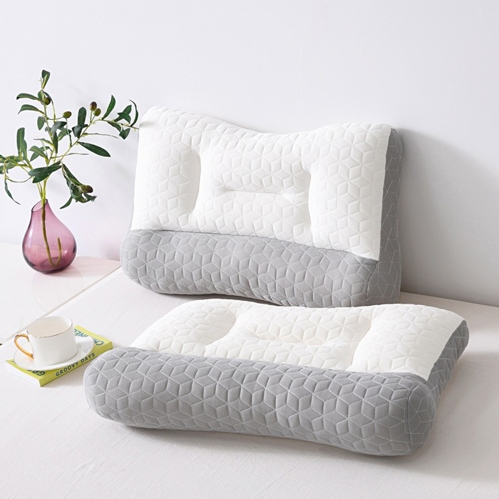 Set dvoch latexových vankúšov pre oporu krku – obdĺžnikový tvar, pletené jadro, latexový obsah 80–90%, vhodné pre bočné a chrbtové spanie