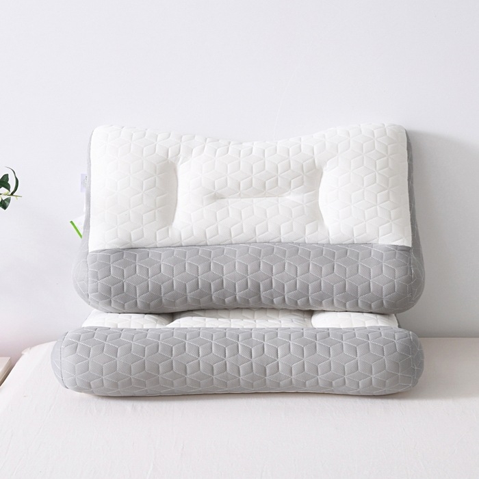 Set dvoch latexových vankúšov pre oporu krku – obdĺžnikový tvar, pletené jadro, latexový obsah 80–90%, vhodné pre bočné a chrbtové spanie