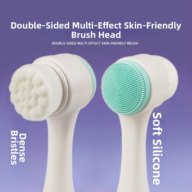 Maiga silikona divpusēja sejas attīrīšanas suka — stāvoša, manuāla