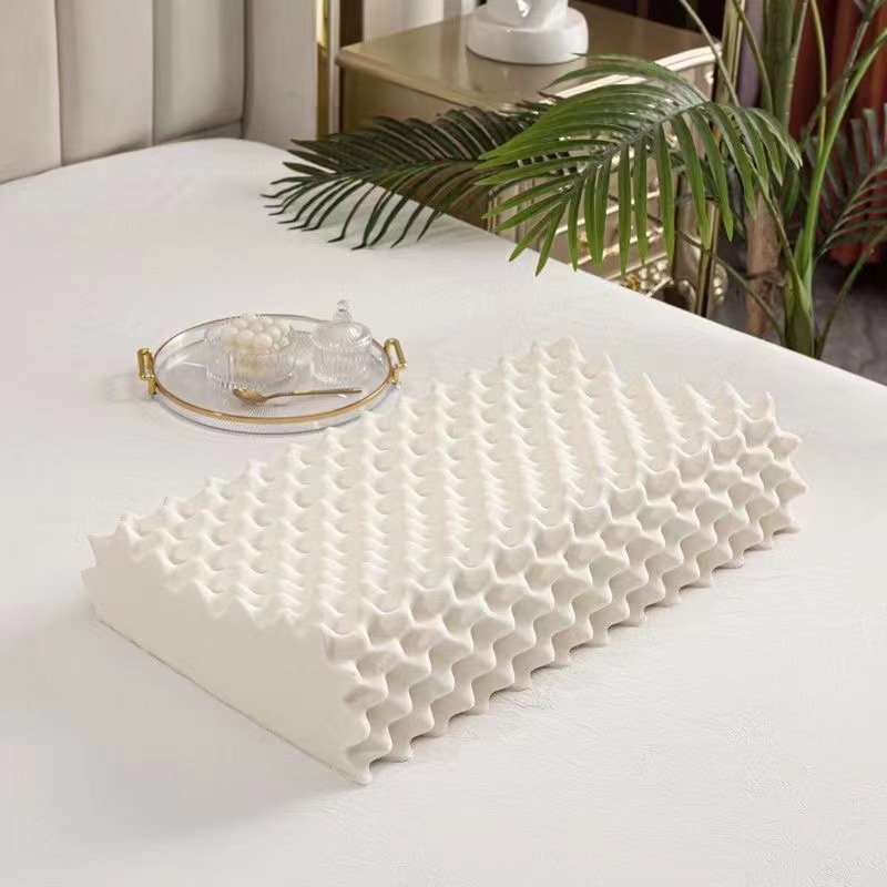 Latexový vankúš s vlnitým tvarom, hmotnosť 1,0–1,5 kg, materiál: umelý latex, látka: pletená tkanina