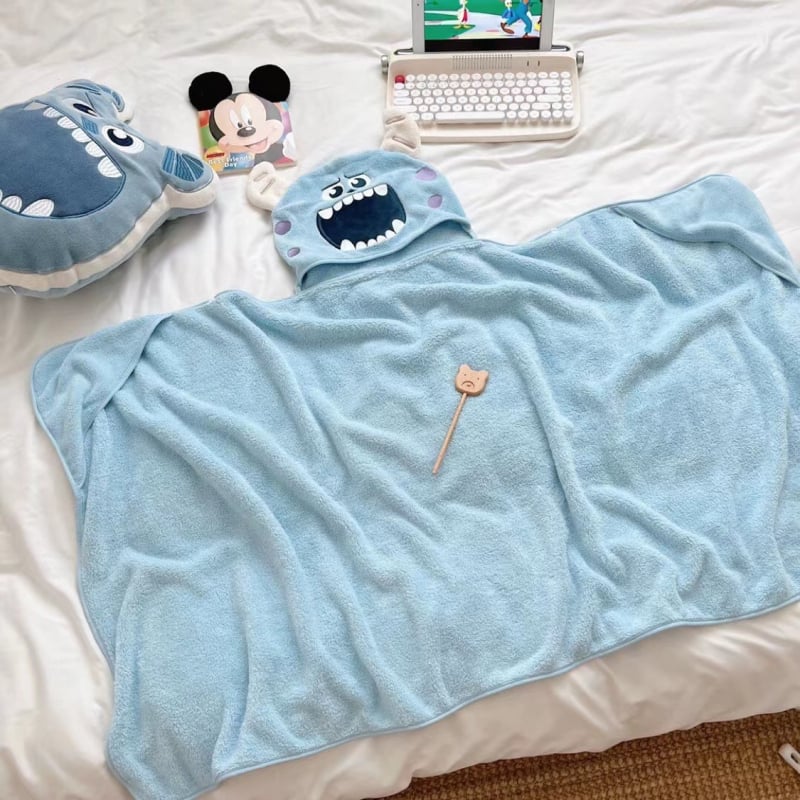 Детска кърпа за баня с качулка, корал-флийс, абсорбираща 300–400 г, 150D прежда, подгъв