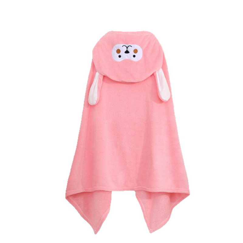 Παιδικό μπουρνούζι μπάνιου με κουκούλα από φλις κοραλλιών, γρήγορο στέγνωμα, 200–300 g, 150D, κέντημα και ραφή