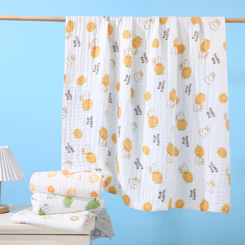 Detský uterák na kúpanie z bavlnenej gázy, rýchloschnúci, Cartoon vzor, 40s priadza, 300–400 g