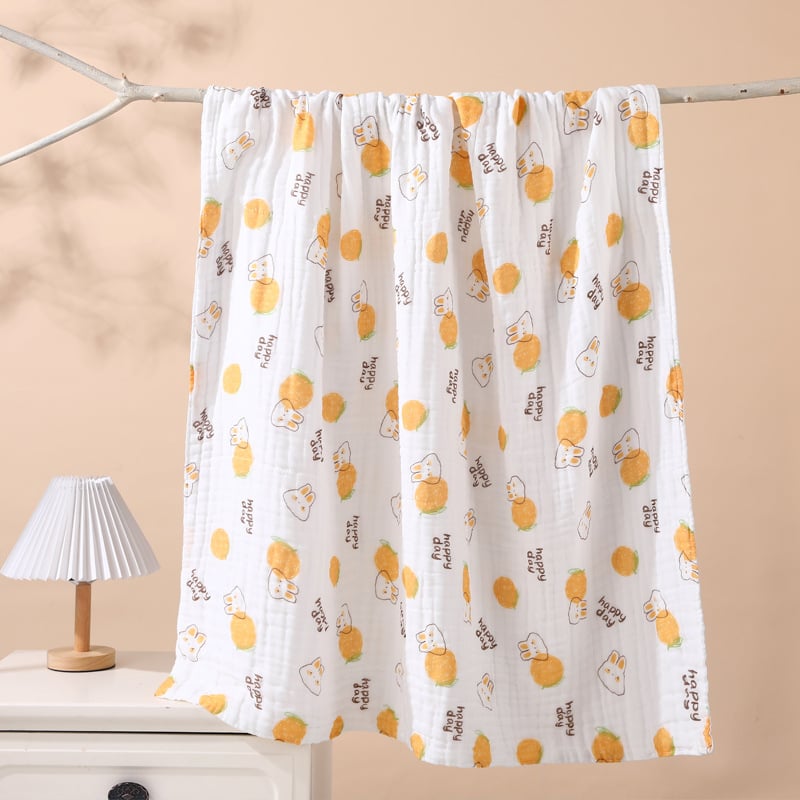 Detský uterák na kúpanie z bavlnenej gázy, rýchloschnúci, Cartoon vzor, 40s priadza, 300–400 g