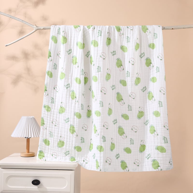 Detský uterák na kúpanie z bavlnenej gázy, rýchloschnúci, Cartoon vzor, 40s priadza, 300–400 g