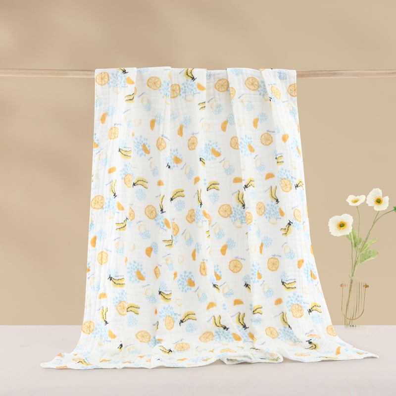 Detský uterák na kúpanie z bavlnenej gázy, rýchloschnúci, Cartoon vzor, 40s priadza, 300–400 g