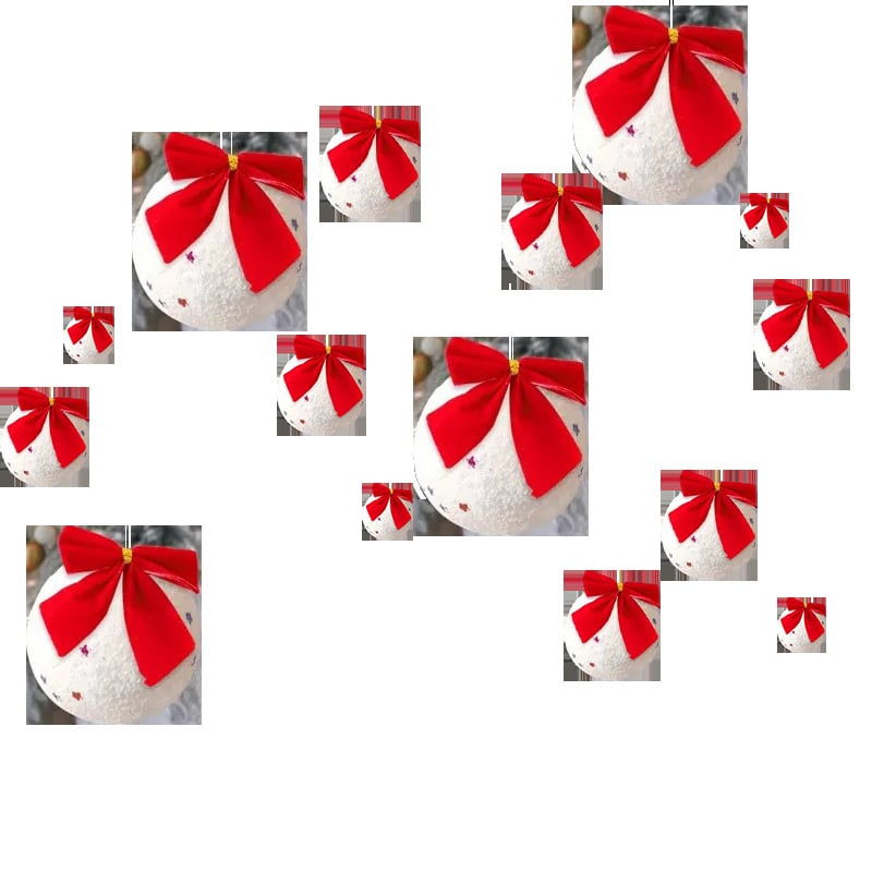 Pjena vianošni viseći ukras — kugla od snijega s leptir uzicom, Festive Joy, božićni stil