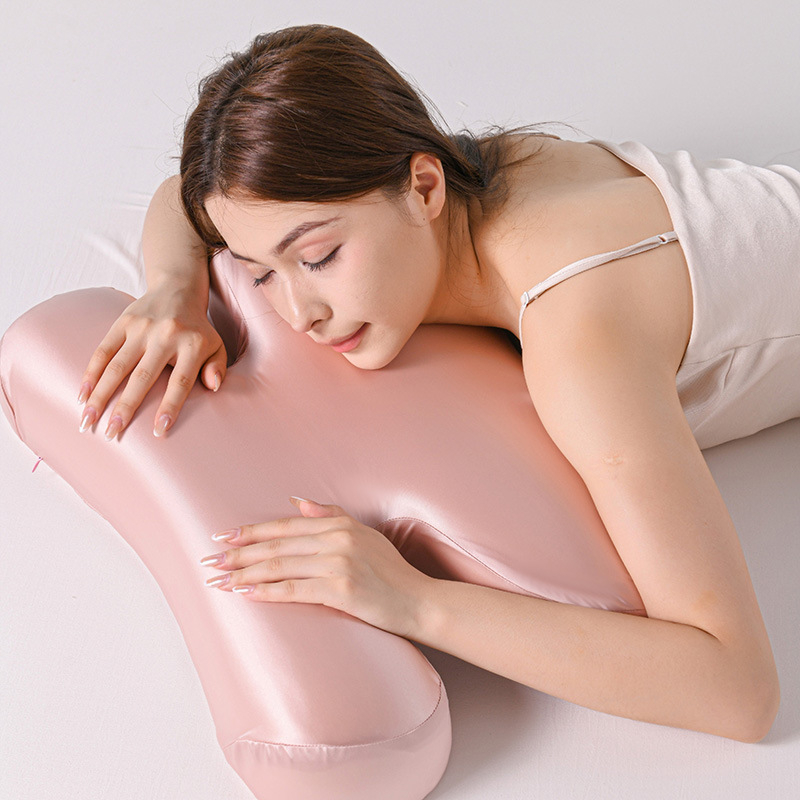 Pekná krása vankúš s ochranou tváre proti vráskam, H-tvarovaná opora krku s motýľovým dizajnom, jadro z pamäťovej peny, obdĺžnikový tvar, výška 5–10 cm, prispôsobiteľné pre dospelých