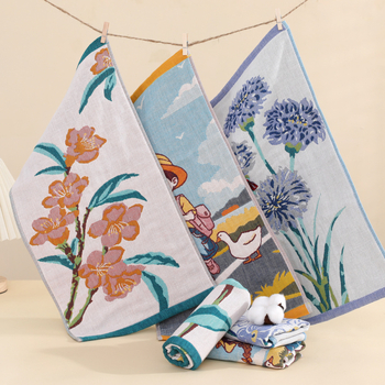 Gáza bavlnená detská utierka na tvár, 32 priadzí, jacquardové tkanie, 50 g, možnosť tlače loga