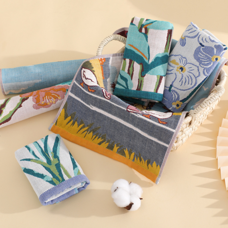 Gáza bavlnená detská utierka na tvár, 32 priadzí, jacquardové tkanie, 50 g, možnosť tlače loga