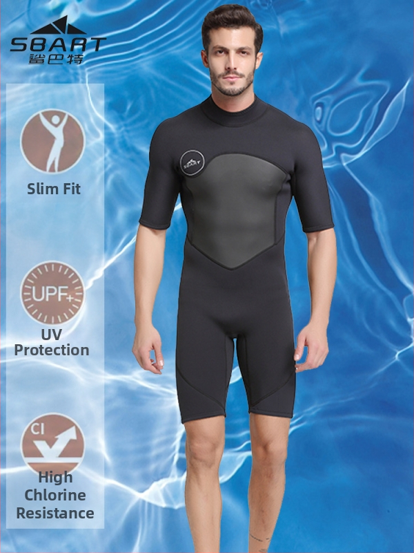 2mm jednorázový neopren pre mužov s krátkym rukávom – ochrana proti slnku, teplo, ochrana proti medúzam, rýchle schnutie