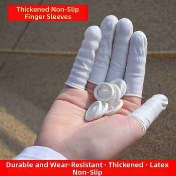 Jednorázové latexové prstové návleky na manikúru – hrubšie, s textúrou, odolné voči opotrebeniu a prepichnutiu