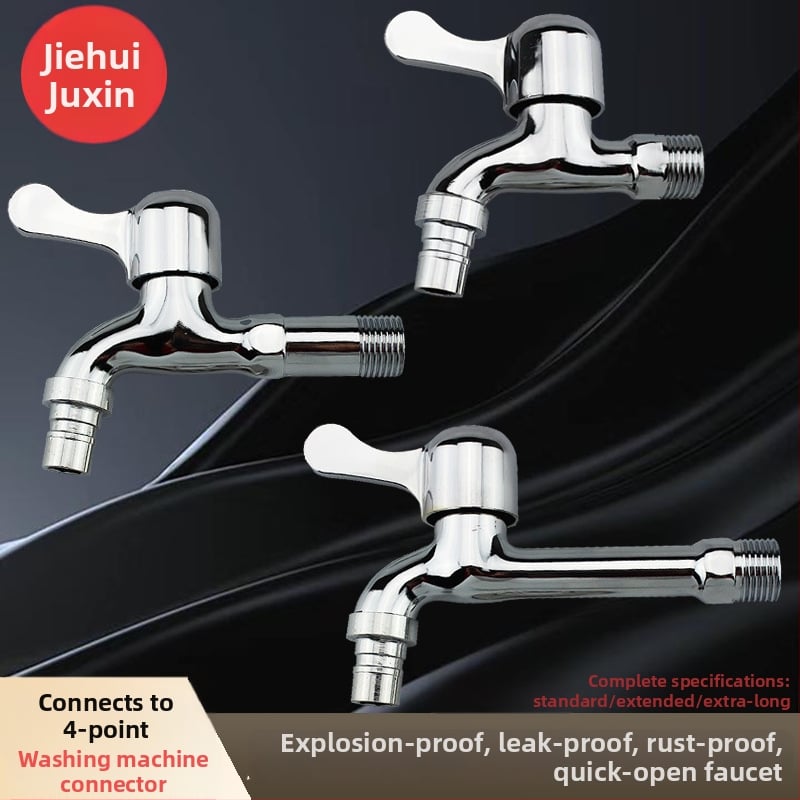 Prívod vody pre práčku, zinková zliatina, iba studená voda, rýchle otvorenie, priemer vstupu/výstupu 15 mm