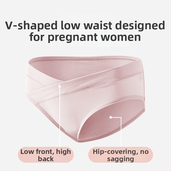 Tehotenské spodné nohavičky z čistého bavlneného materiálu, nízky pás, bezšvové, podpora brucha, bavlnená výstelka v rozkroku