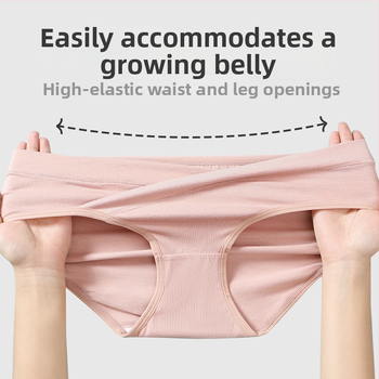 Tehotenské spodné nohavičky z čistého bavlneného materiálu, nízky pás, bezšvové, podpora brucha, bavlnená výstelka v rozkroku
