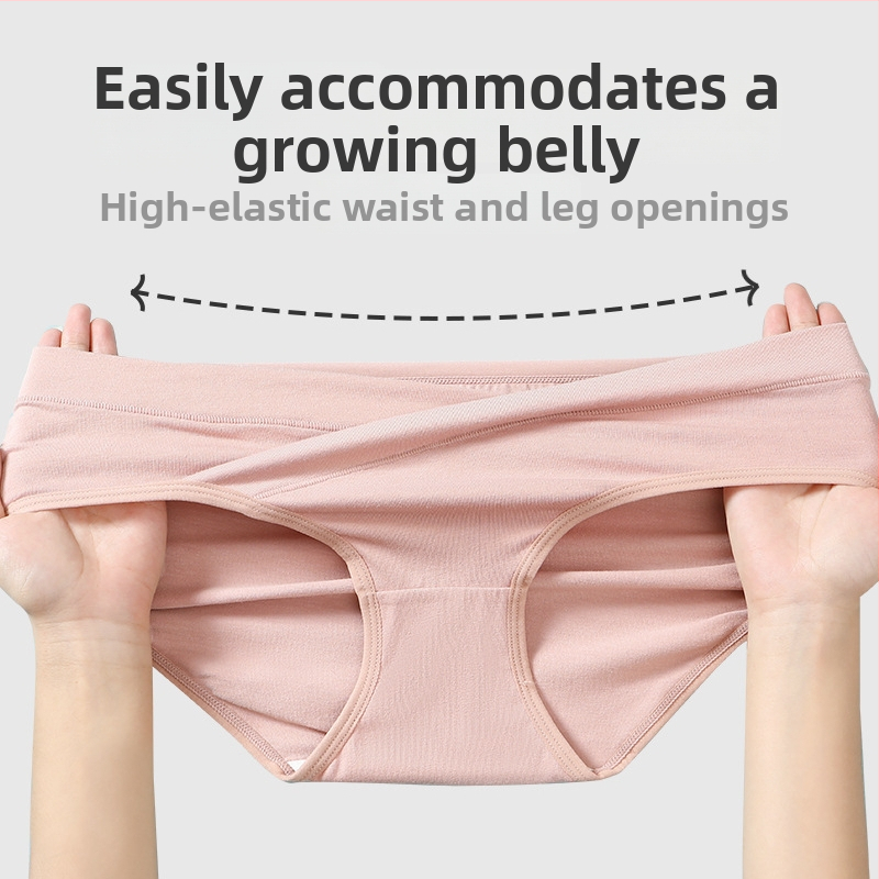 Tehotenské spodné nohavičky z čistého bavlneného materiálu, nízky pás, bezšvové, podpora brucha, bavlnená výstelka v rozkroku