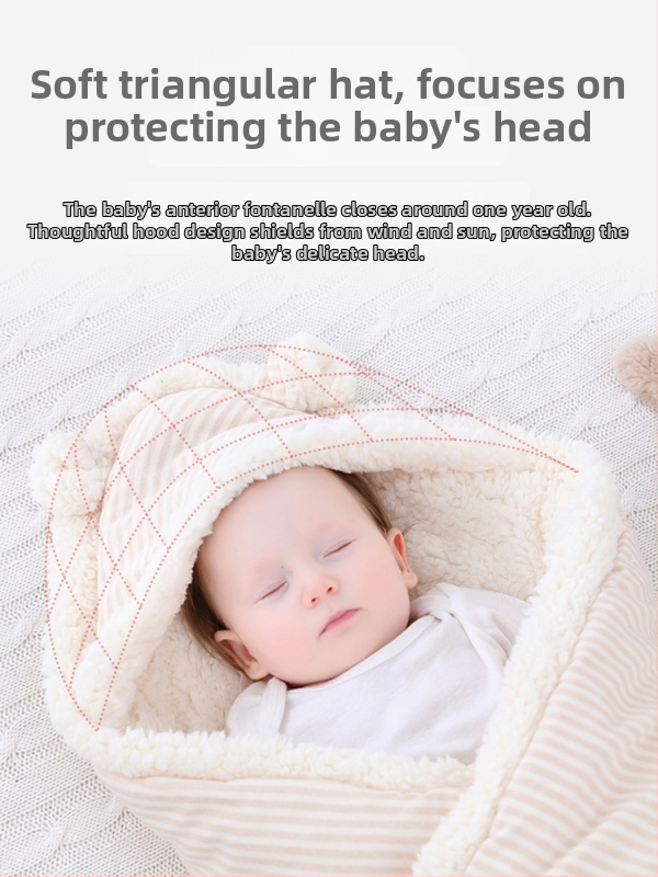 Dječja swaddle deka od pamuka, sintetička punila, prugasti uzorak, za novorođenčad, jesen-zima