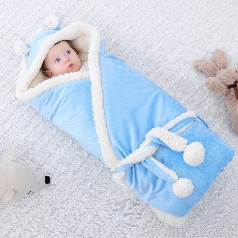 Dječja swaddle deka od pamuka, sintetička punila, prugasti uzorak, za novorođenčad, jesen-zima