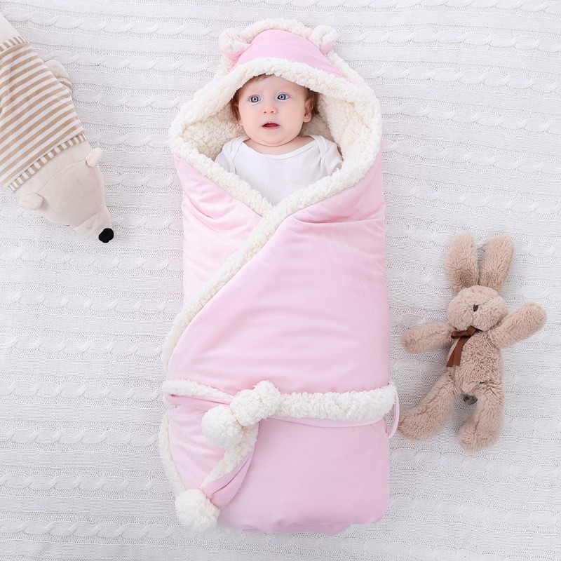 Dječja swaddle deka od pamuka, sintetička punila, prugasti uzorak, za novorođenčad, jesen-zima