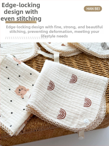 Servítka na sliny pre deti - 100% bavlna (≥95%), vysoká savosť, značka Hanbei