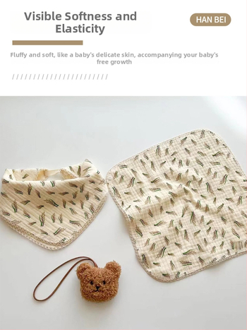 Servítka na sliny pre deti - 100% bavlna (≥95%), vysoká savosť, značka Hanbei