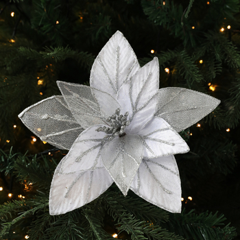 Karácsonyi textil virág dísz – hálós virág, CH376, Gangheng