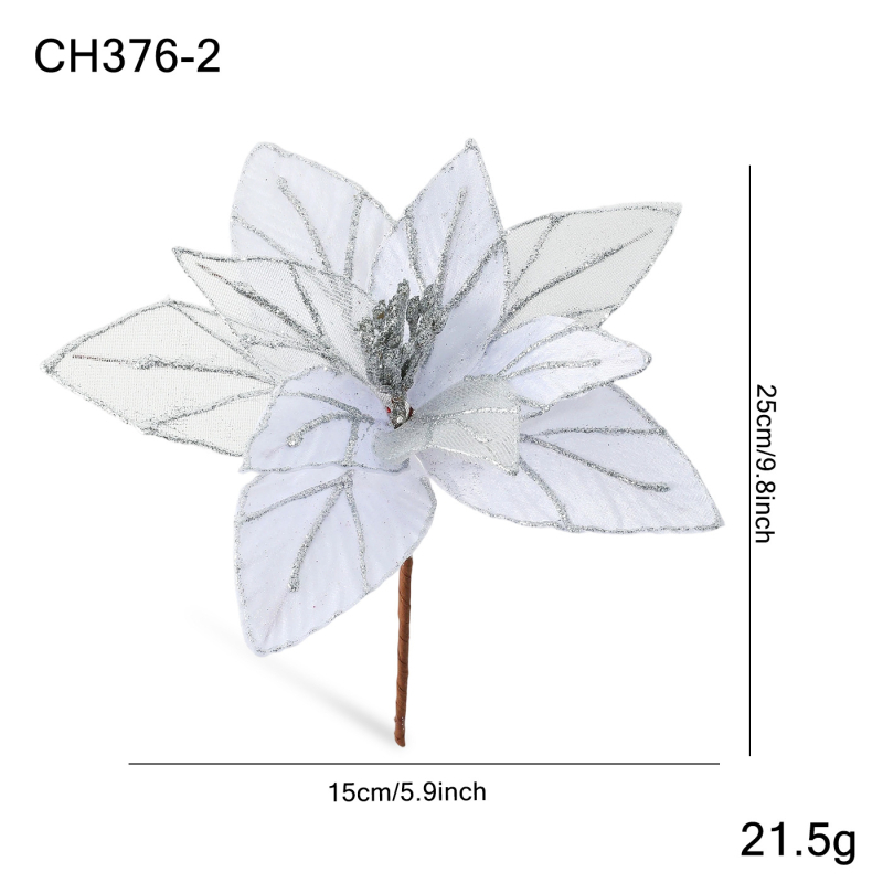 Karácsonyi textil virág dísz – hálós virág, CH376, Gangheng