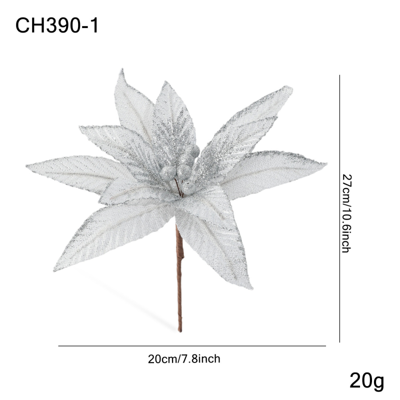 Karácsonyi textil virág dísz – hálós virág, CH376, Gangheng