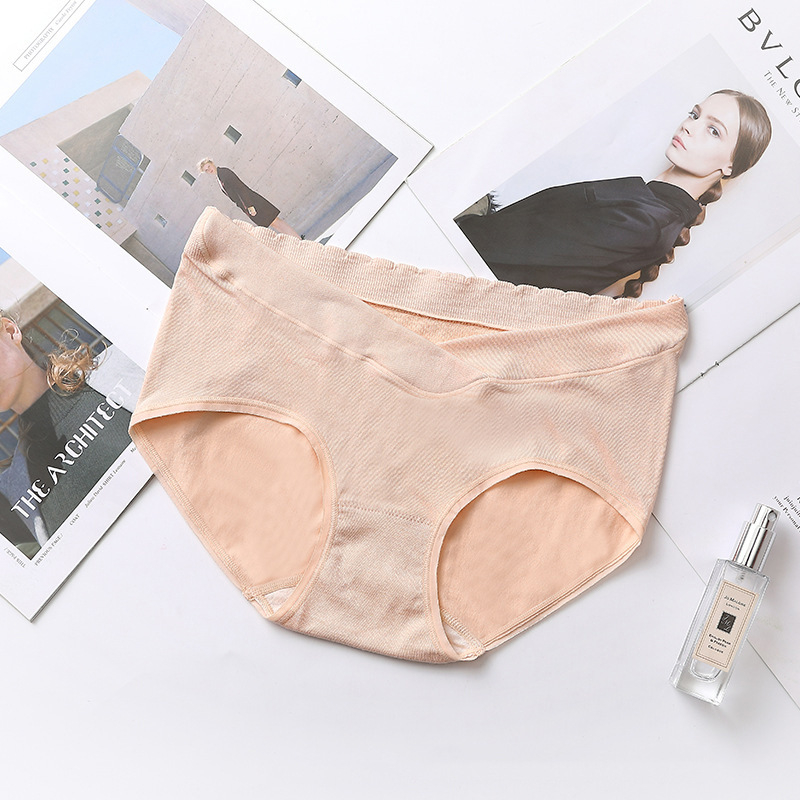 Tehotenské spodné prádlo, jemné na pokožke a tenké, stredný pás (nylónová tkanina; bavlnená výstelka v rozkroku; rýchle sušenie)