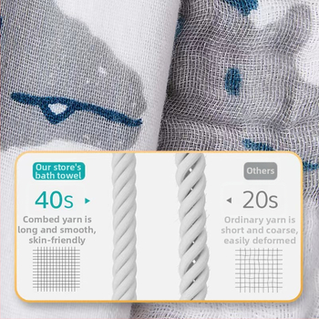 Dieťa šesťvrstvový bavlnený gáza uterák na balenie, 100% bavlna, 300–400 g, pre novorodencov