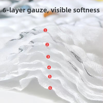Dieťa šesťvrstvový bavlnený gáza uterák na balenie, 100% bavlna, 300–400 g, pre novorodencov