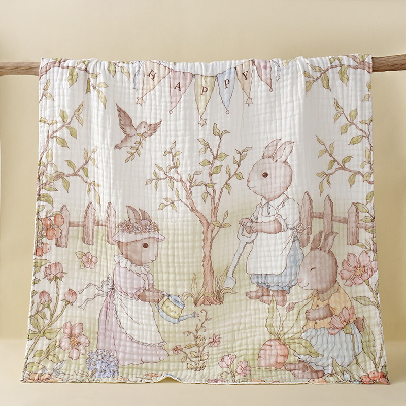 Dieťa šesťvrstvový bavlnený gáza uterák na balenie, 100% bavlna, 300–400 g, pre novorodencov