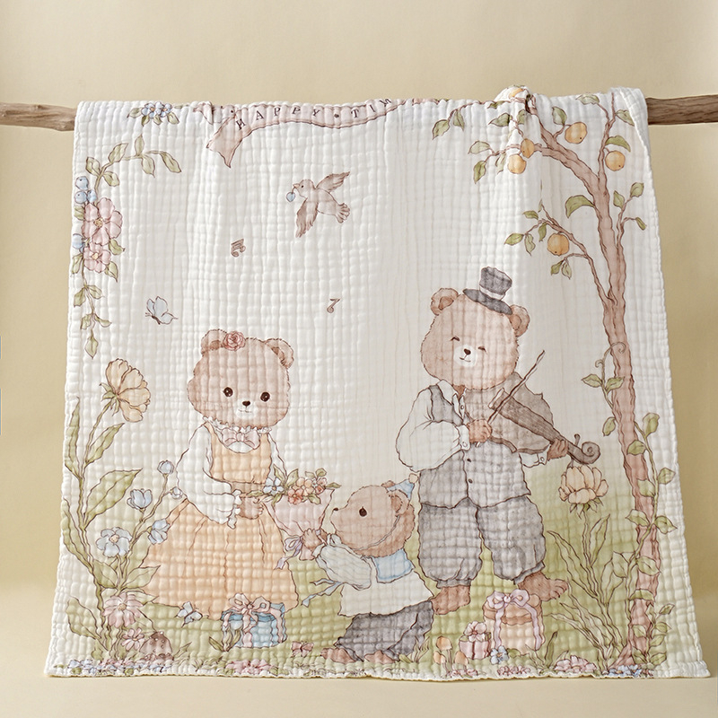 Dieťa šesťvrstvový bavlnený gáza uterák na balenie, 100% bavlna, 300–400 g, pre novorodencov