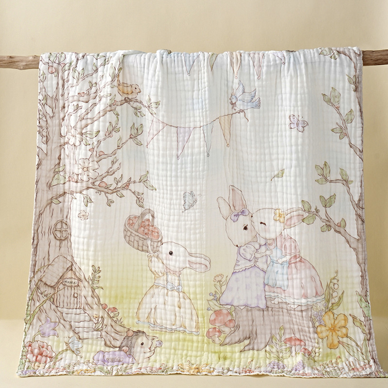 Dieťa šesťvrstvový bavlnený gáza uterák na balenie, 100% bavlna, 300–400 g, pre novorodencov