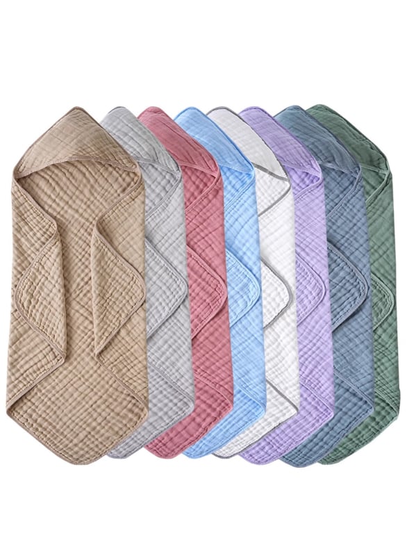 Prosop de baie cu glugă pentru nou-născuți și pătură de înfășare – 100% bumbac, 0–1 an, modele animale/desene animate