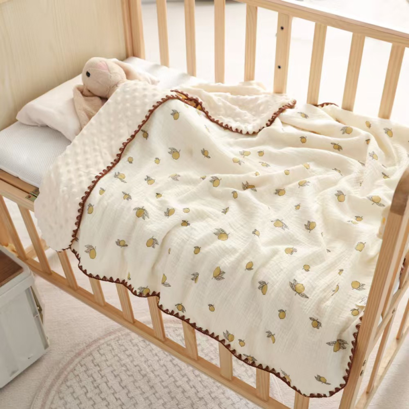 Новородено бебешко памучно газово одеяло, тегло 200–300 г, 100% памук, подходящо за всички сезони, карикатурен стил