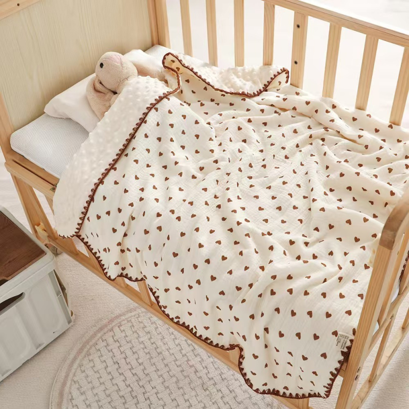 Новородено бебешко памучно газово одеяло, тегло 200–300 г, 100% памук, подходящо за всички сезони, карикатурен стил