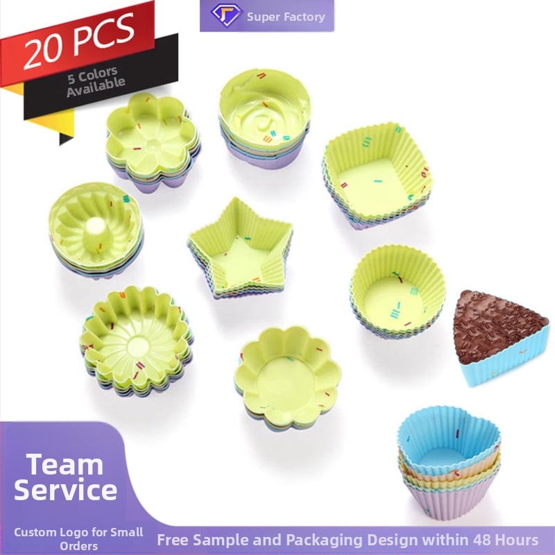 Silikónová forma na pečenie, 20 kusov v sade, nepravidelný tvar, teplotná odolnosť do 230°C, vhodné do rúry a do chladničky