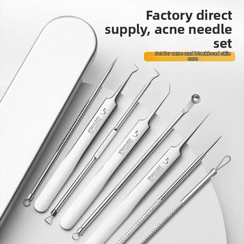 Sada ihiel na akné z nehrdzavejúcej ocele, 5 dielov, Produktové číslo 00009